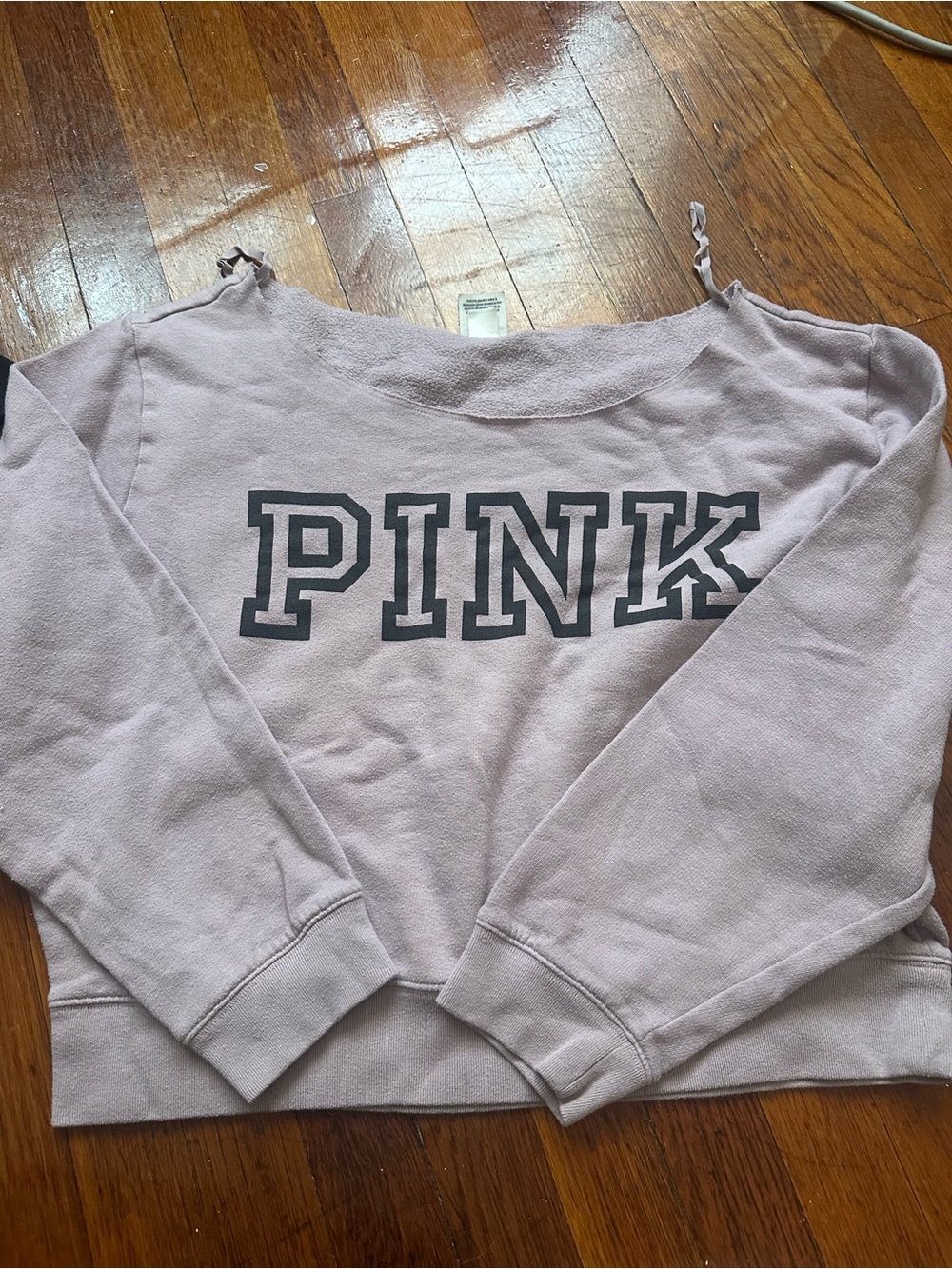 Victoria's Secret PINK Off-Shoulder Sweatshirt in Light Mauve
